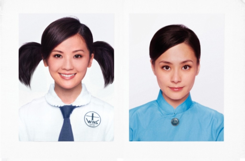 蔡卓妍和钟欣潼（右）早年曾翻拍学生照，两人变化不大。