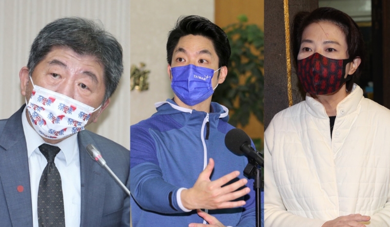 台北市長選戰三強競逐，左起為前衛福部長陳時中、國民黨立委蔣萬安、前台北市副市長黃珊珊。(合成圖/資料照)