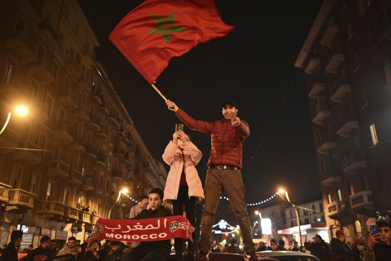 摩洛哥歷史性殺入八強。AP