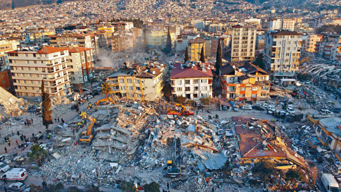 土耳其地震灾区安塔基亚大量房屋倒塌。