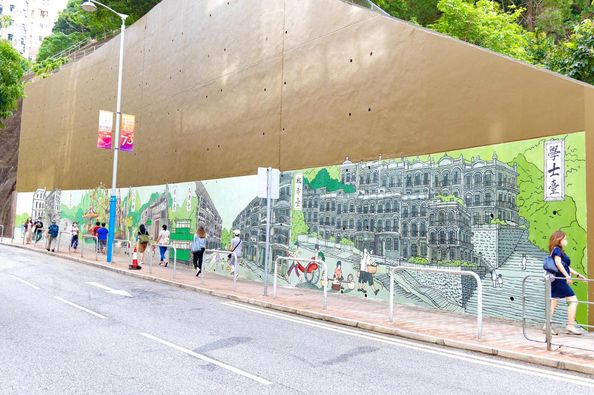 堅尼地城石山街出現全新巨型壁畫。（圖片來源：民政事務總署）