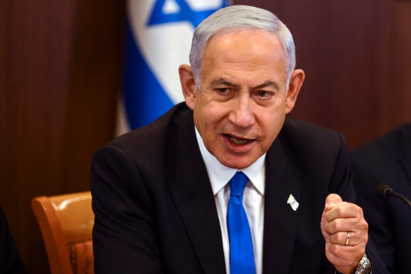 2023年2月23日，以色列前總理納坦雅胡（Benjamin Netanyahu）在耶路撒冷總理辦公室召開內閣會議。（美聯社)