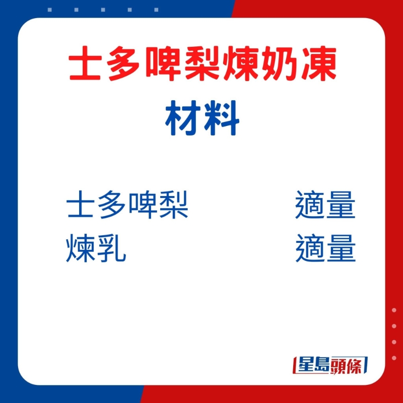 材料： 士多啤梨適量、煉乳適量