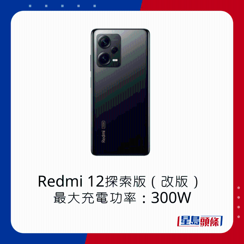 Redmi 12探索版（改版）最大充电功率300W。