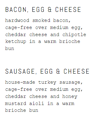 美國Eggslut餐牌——SANDWICHES