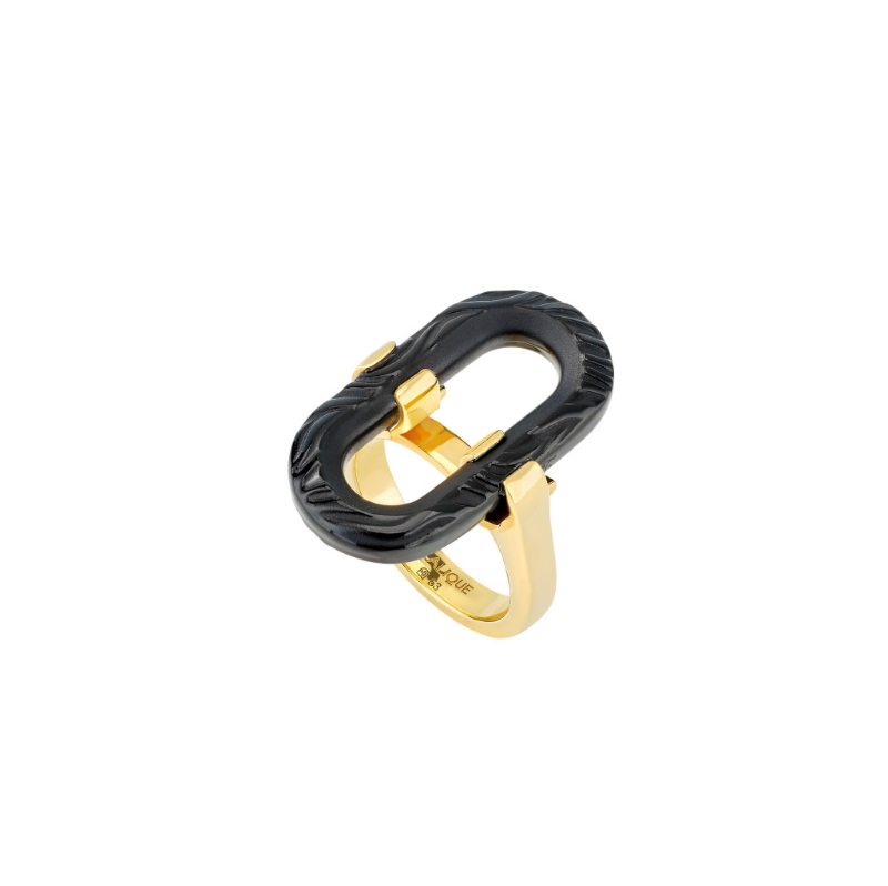 Empreinte Animale黑色水晶链环指环/售价待定。