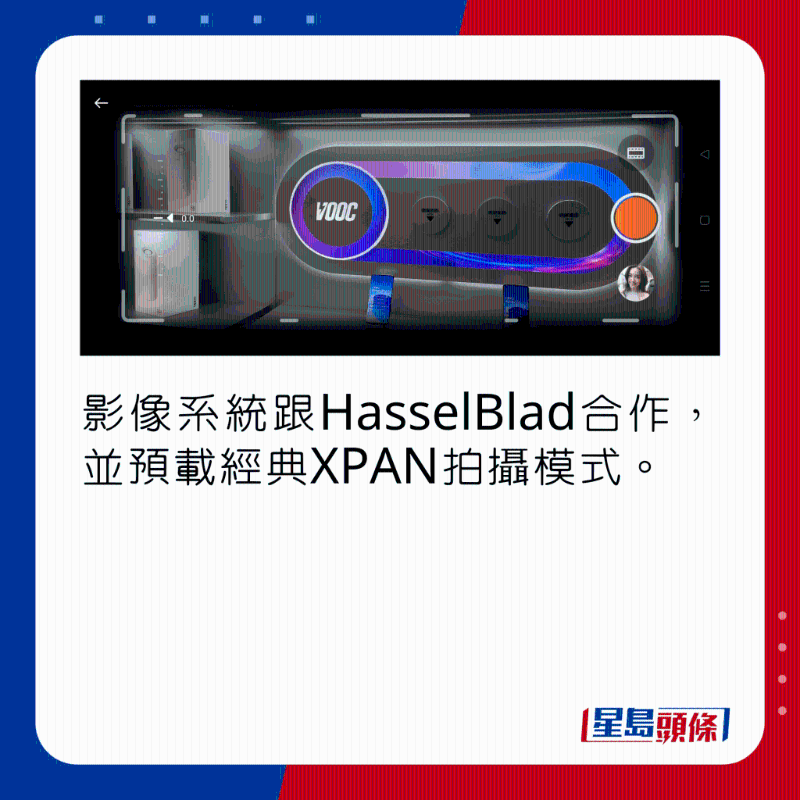 影像系统跟HasselBlad合作，并预载经典XPAN拍摄模式。
