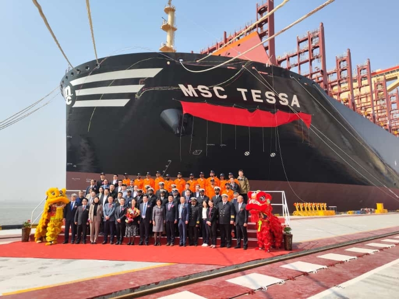 （MSC TESSA）轮在中国交接。