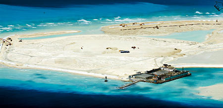 永暑礁大规模填海后，将成为南沙第一大岛