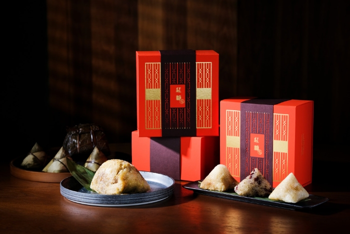 （左）红糖端阳粽子系列，包括：红糖品味礼盒（三件装） 、红糖金华火腿瑶柱裹蒸粽