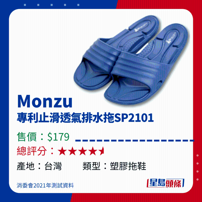 Monzu 专利止滑透气排水拖SP2101