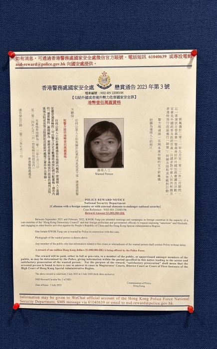 国安处通缉8名窜逃海外人士，当中包括郭凤仪。