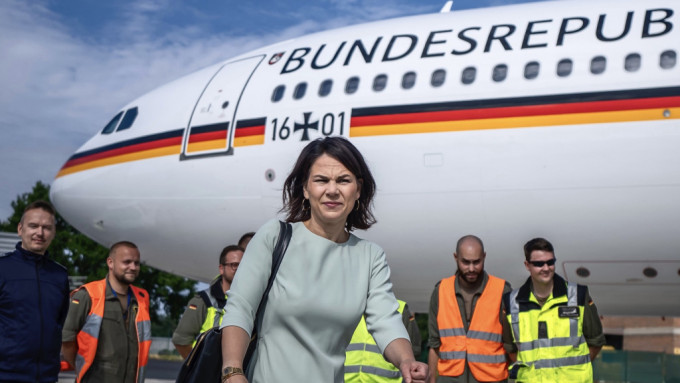 德国外长贝尔伯克（Annalena Baerbock）上月乘政府A340专机从纽约返抵德国