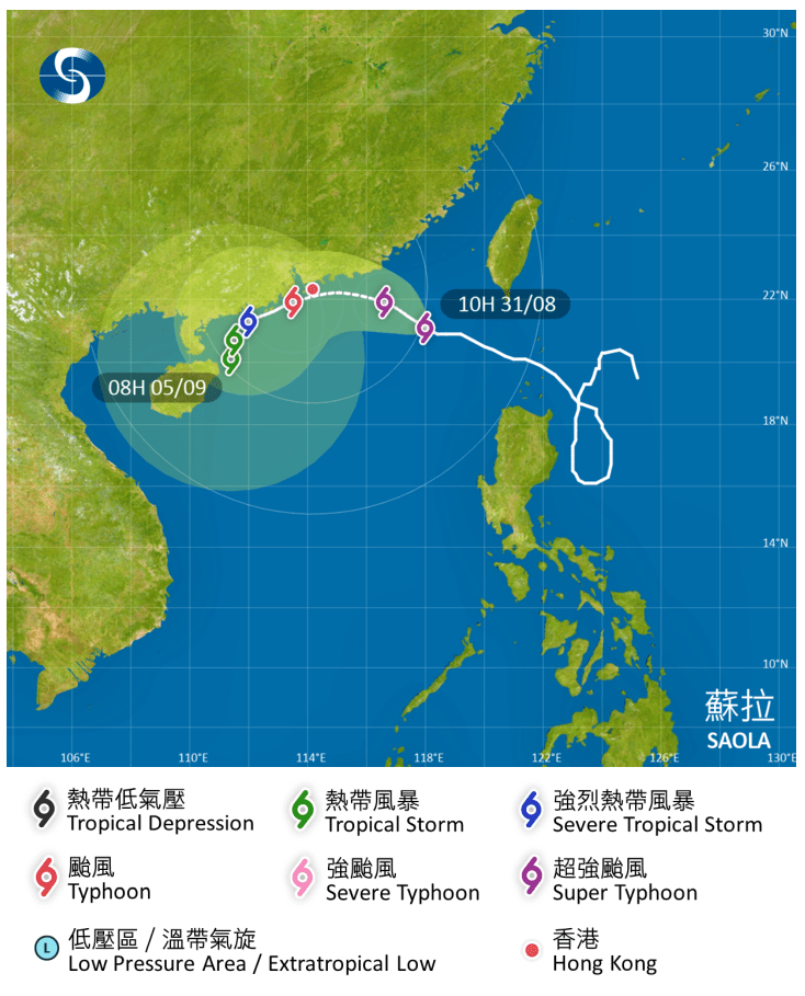 苏拉将达超强台风级别