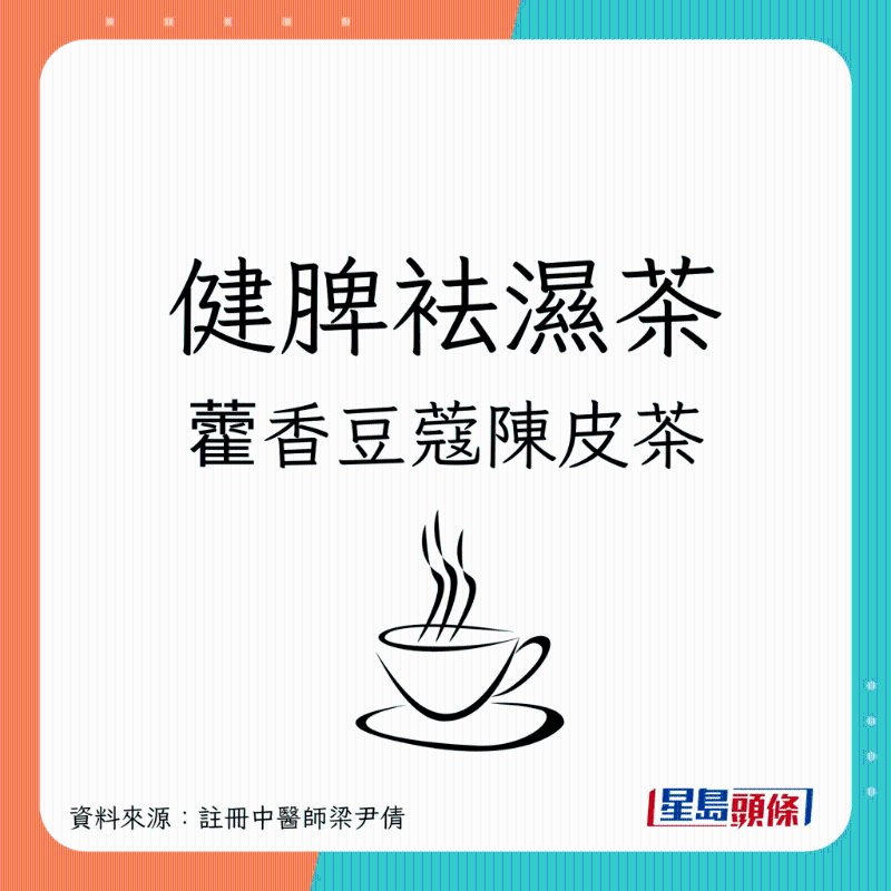 健脾袪湿茶：藿香豆蔻陈皮茶