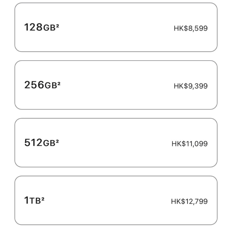 iPhone 15 Pro 香港定价。