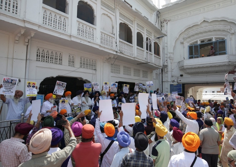 印度上月有大批鍚克教徒举行示威