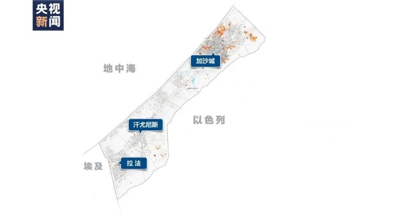 巴勒斯坦加沙地带示意图