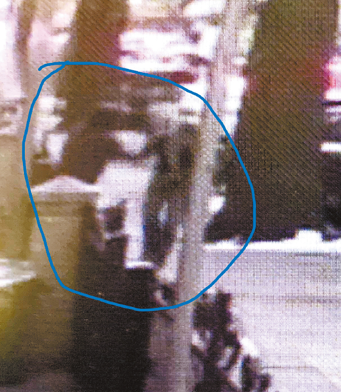 监控电视拍摄到的画面，涉案嫌疑人张明与宋迪豪两人在街边相遇，发生简短言语衝突后，嫌犯突然拔枪射击，作案后立刻逃离现场。 NYPD提供