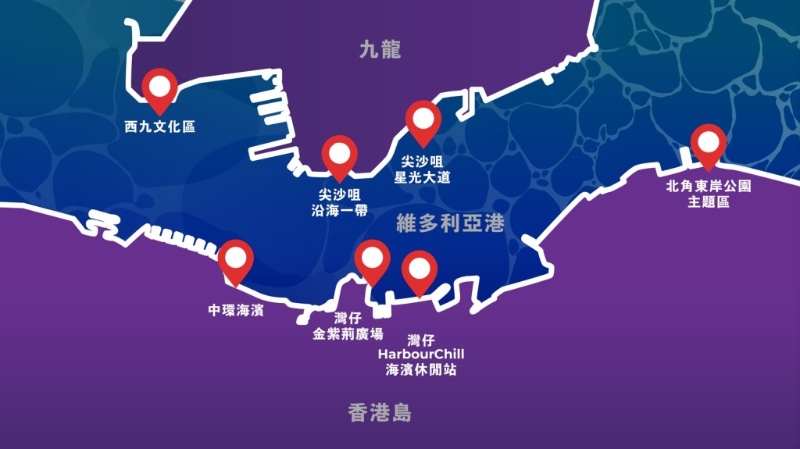 港九多个观赏点可以观赏。 旅发局