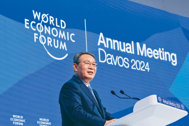 李强表示，中国经济将稳健前行，持续为世界经济发展提供强大动力。 路透社