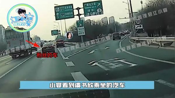 虞书欣的司机在高速公路上倒车、