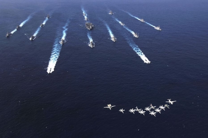 传美军有5个航母编队将齐聚西太平洋。