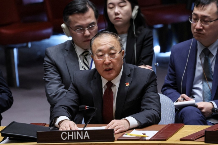 中国常驻联合国代表张军指出，加沙立即停火是安理会压倒性共识。