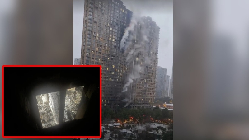南京民宅15死大火，内部灾场可见有大量电动车残骸。红星新闻