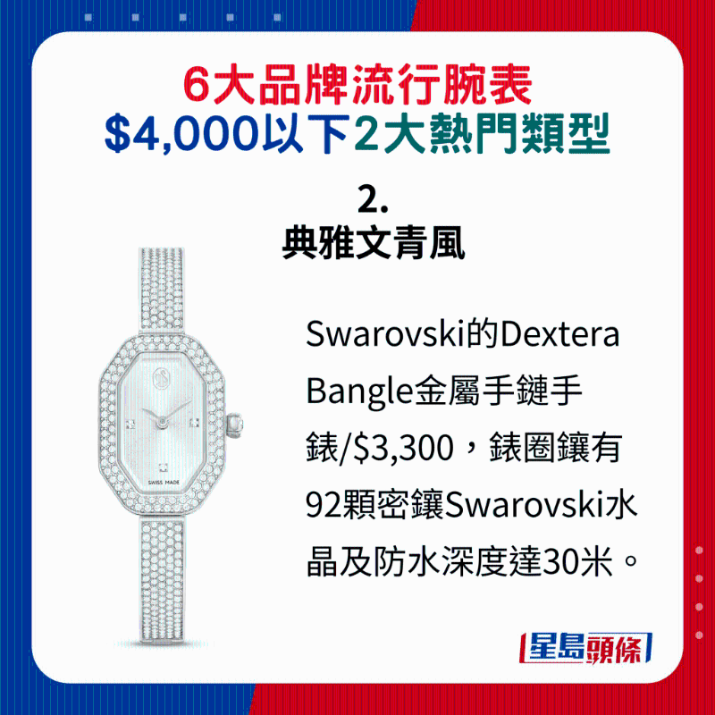 2. 典雅文青风：Swarovski的Dextera Bangle