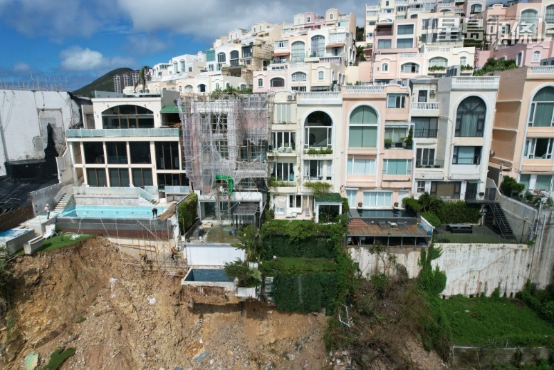 红山半岛的豪宅暴雨引发山泥倾泻