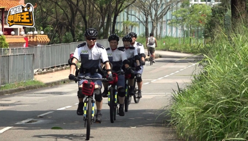 警察单车巡逻队，亦在新界区一带的道路及单车径，加强巡逻执法。