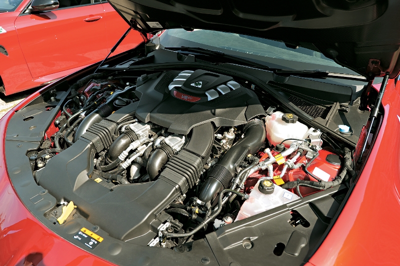 GTAm版本的2.9 V6双Turbo引擎，受惠升级ECU及Akrapovic钛合金排气喉，马力增至540ps。